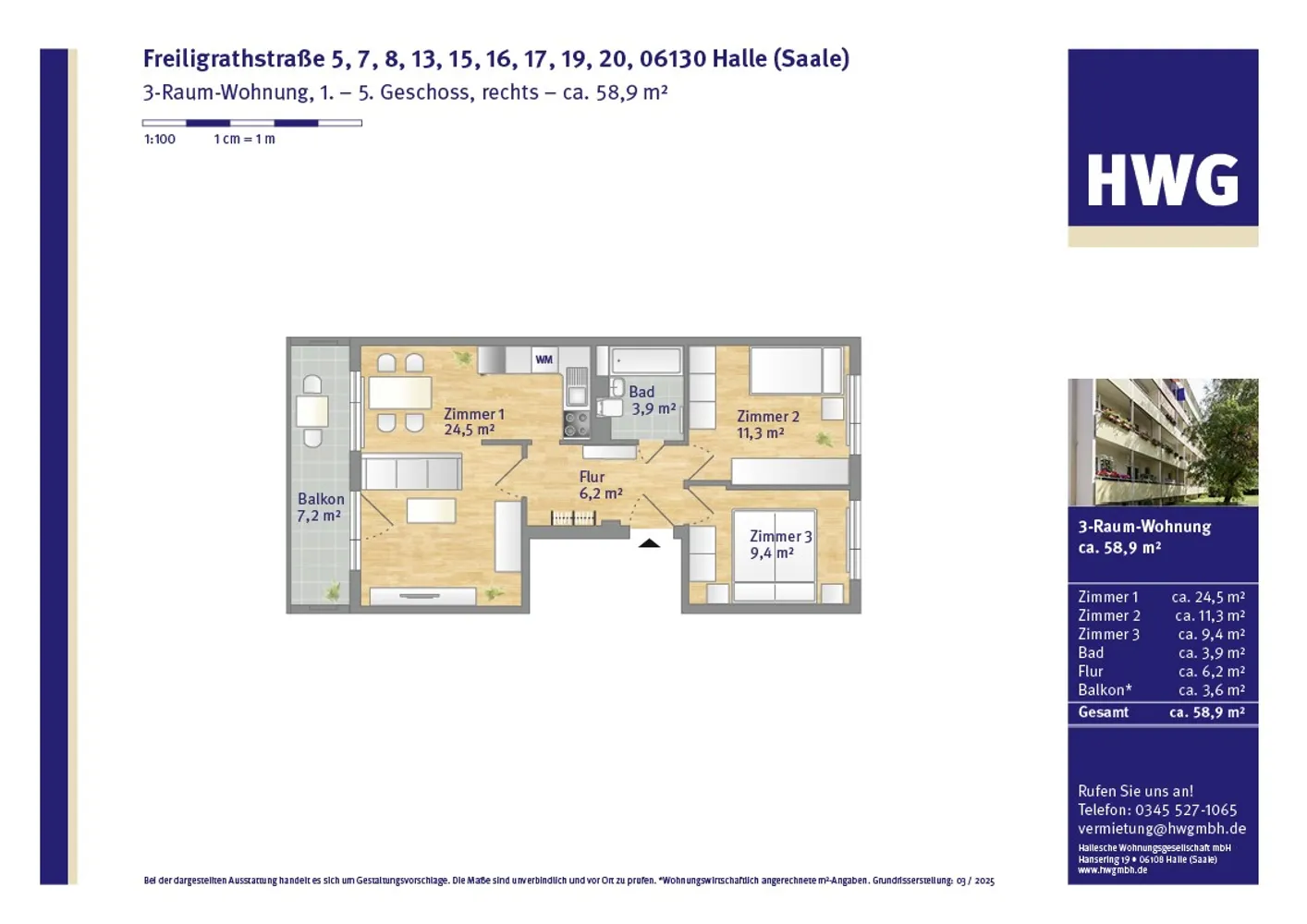 3 Zimmer Wohnung mit 59 m² in Halle (Saale) – Bild 7
