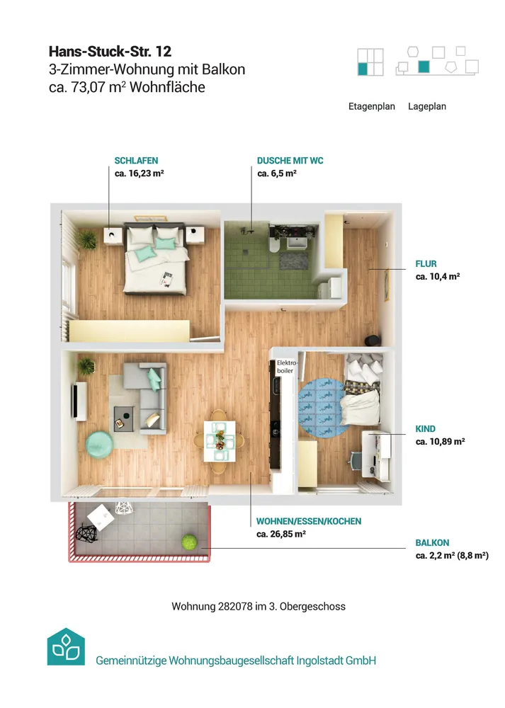 3 Zimmer Wohnung mit 73 m² in Ingolstadt – Bild 4