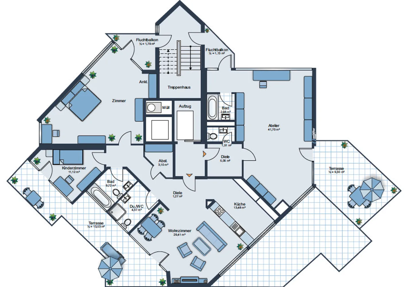 3 Zimmer Wohnung mit 124 m² in München – Bild 3