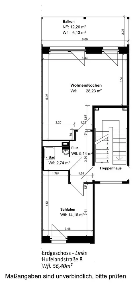 2 Zimmer Wohnung mit 56 m² in Nordhausen – Bild 2