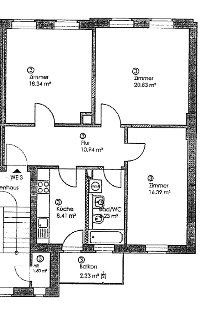 3 Zimmer Wohnung mit 83 m² in Leipzig – Bild 3