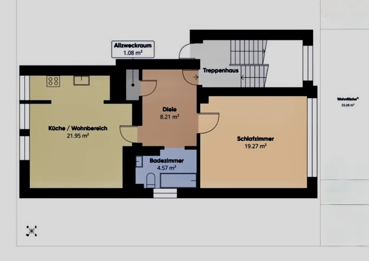 2 Zimmer Wohnung mit 54 m² in Darmstadt – Bild 2