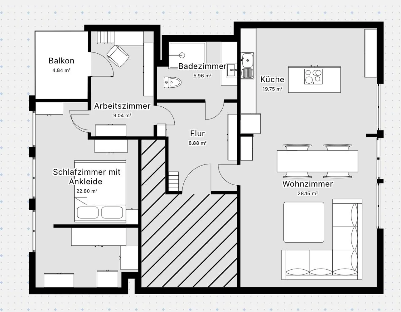 3 Zimmer Wohnung mit 94 m² in Düsseldorf – Bild 3