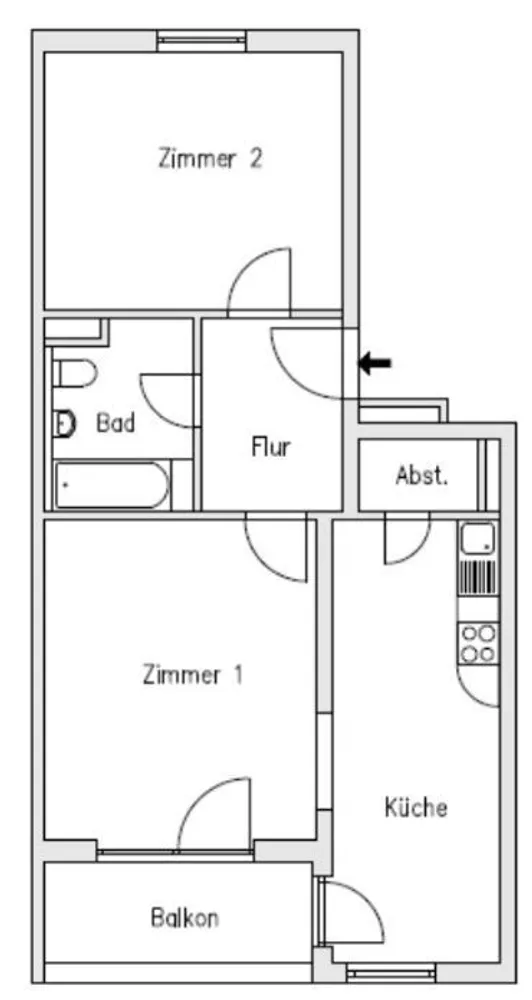 2 room apartment with 63 m² in Chemnitz – Photo 3