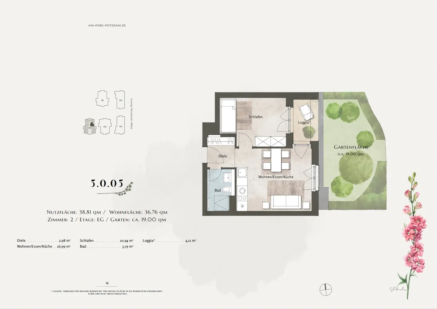 2 room apartment with 37 m² in Potsdam – Photo 6