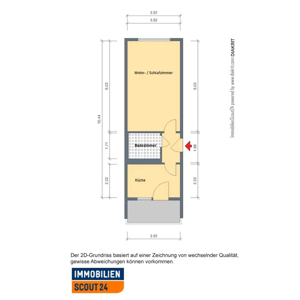 2 Zimmer Wohnung mit 36 m² in Erfurt – Bild 3