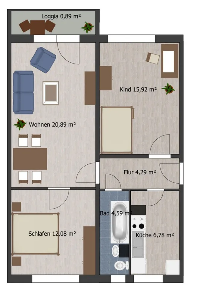 3 Zimmer Wohnung mit 65 m² in Coswig – Bild 6