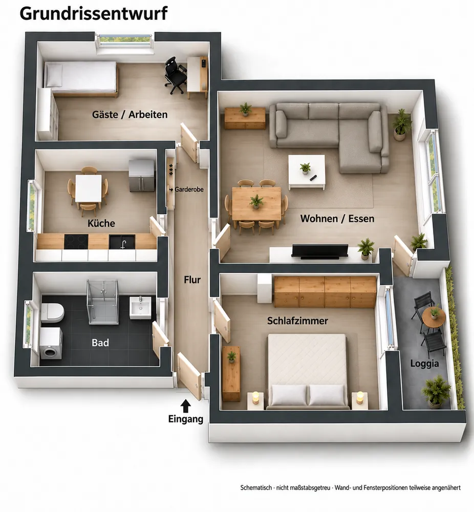 3 room apartment with 72 m² in Düsseldorf – Photo 4