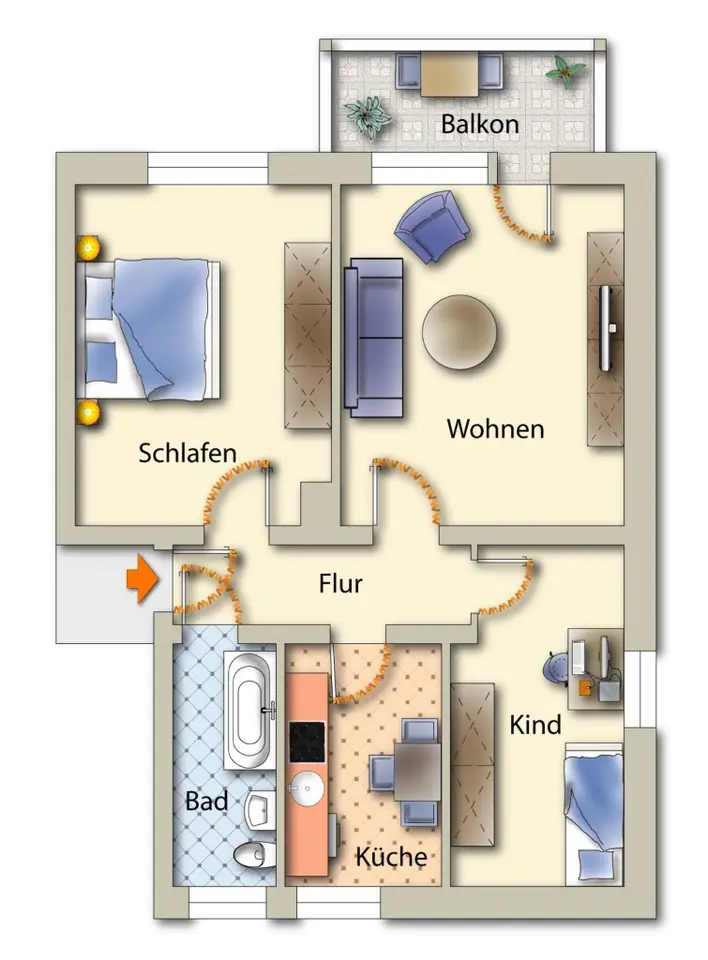 3 Zimmer Wohnung mit 61 m² in Freiberg – Bild 4