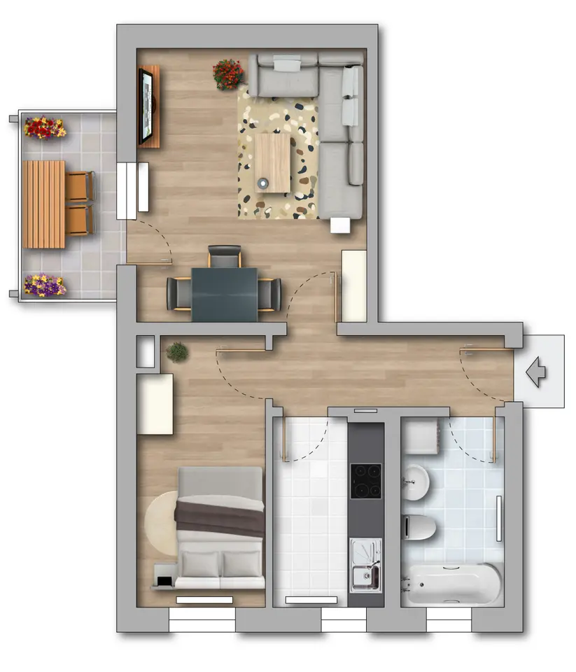 2 Zimmer Wohnung mit 44 m² in Merseburg – Bild 5