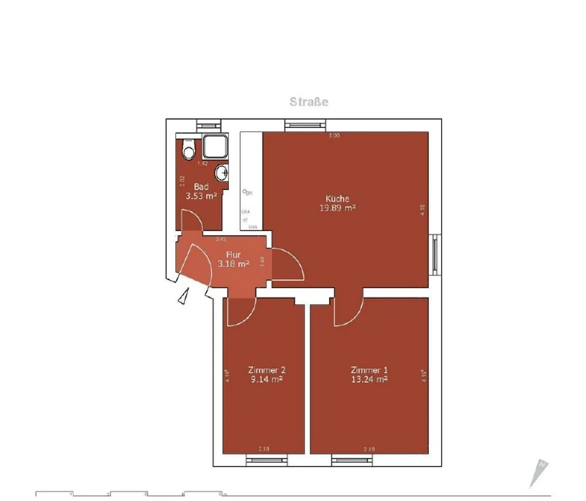 2 Zimmer Wohnung mit 48 m² in Minden – Bild 9