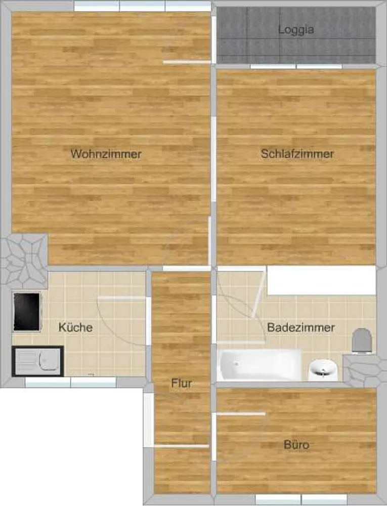 3 Zimmer Wohnung mit 52 m² in Freiburg im Breisgau – Bild 4