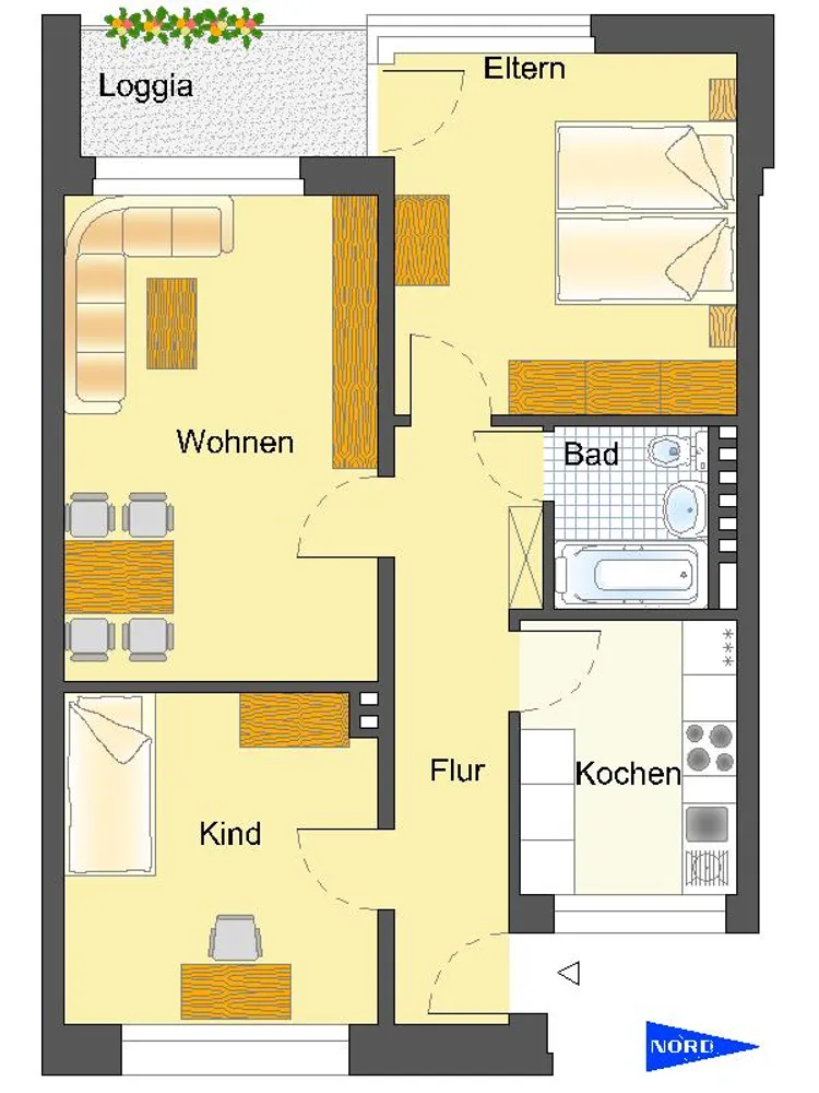 3 Zimmer Wohnung mit 65 m² in Bielefeld – Bild 2