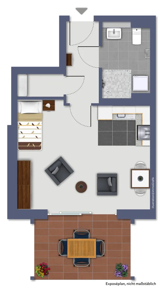 1 Zimmer Wohnung mit 41 m² in Würzburg – Bild 3