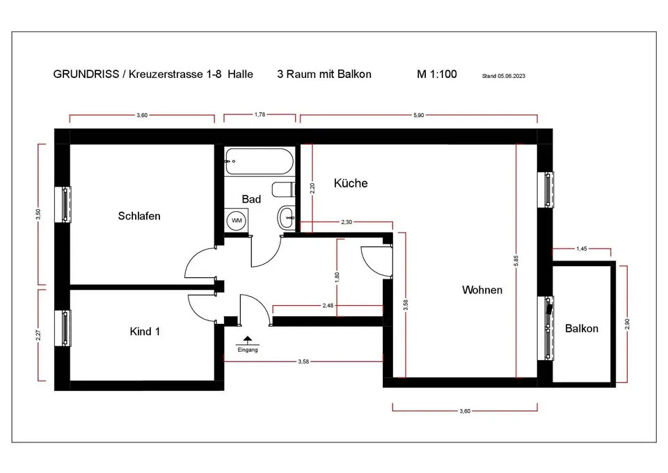 3 Zimmer Wohnung mit 58 m² in Halle (Saale) – Bild 7