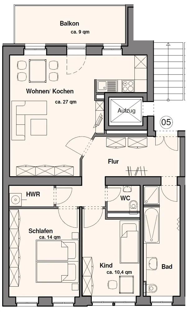3 Zimmer Wohnung mit 80 m² in Leipzig – Bild 2