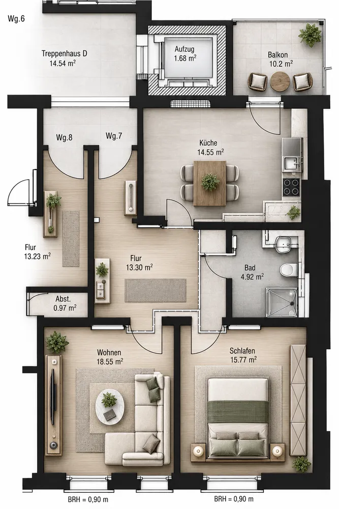 2 Zimmer Wohnung mit 68 m² in Wesel – Bild 5
