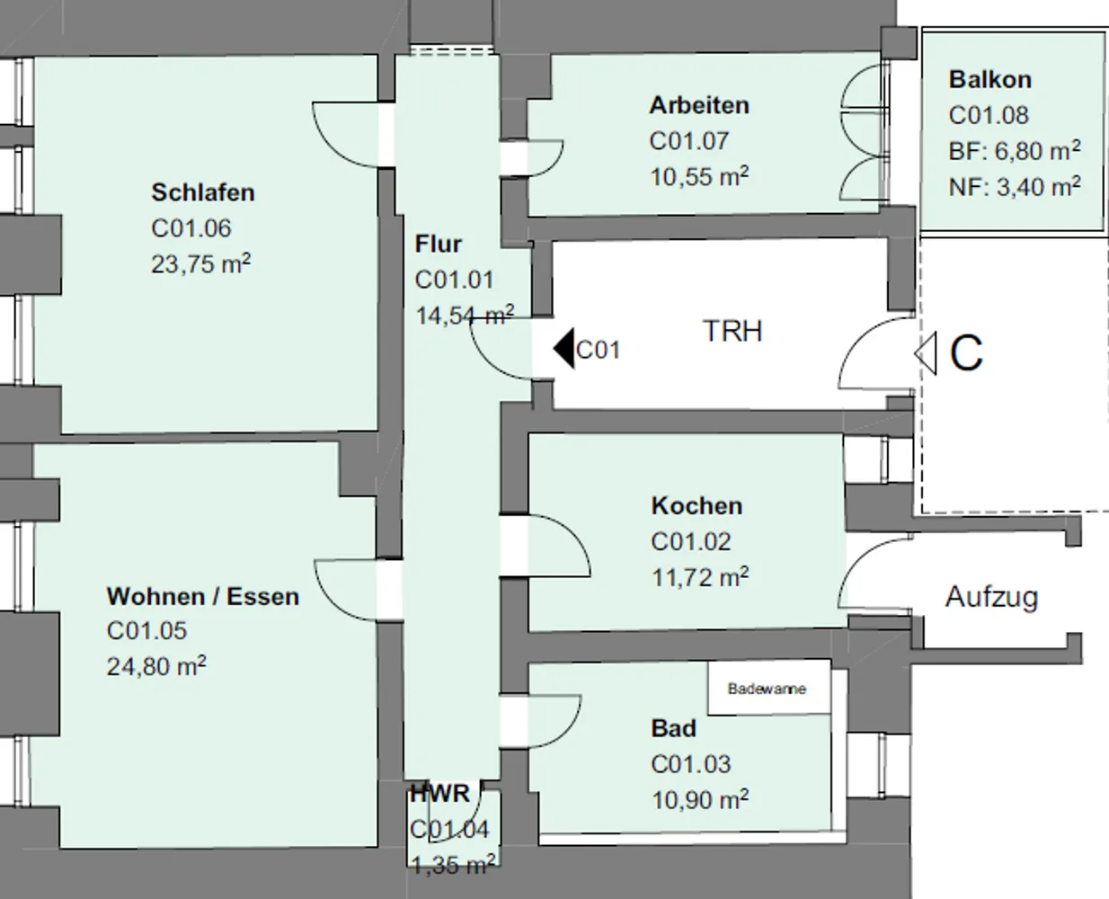 3 Zimmer Wohnung mit 101 m² in Karlsruhe – Bild 11