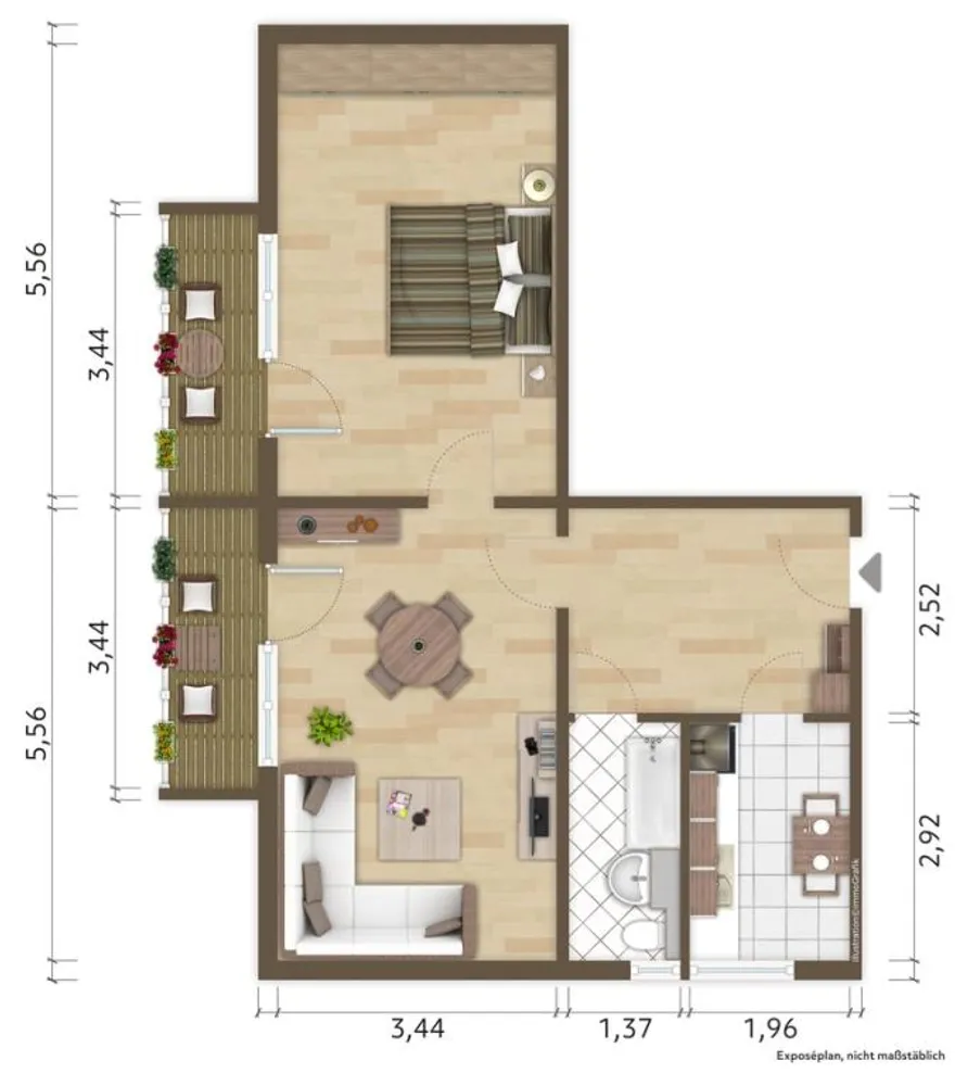 2 Zimmer Wohnung mit 60 m² in Hoyerswerda – Bild 2