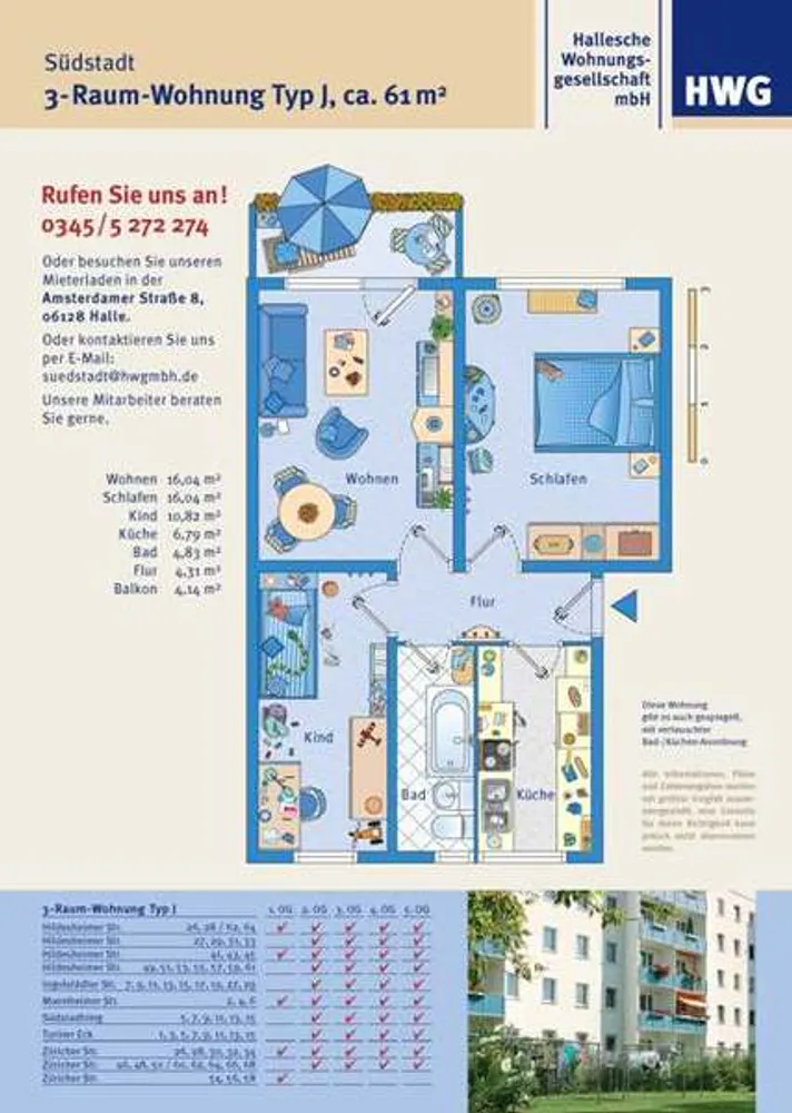 3 Zimmer Wohnung mit 60 m² in Halle (Saale) – Bild 4
