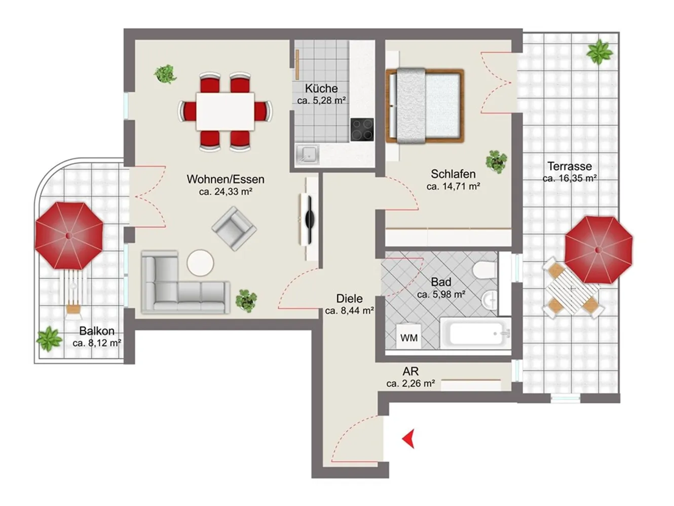 2 Zimmer Wohnung mit 68 m² in München – Bild 4