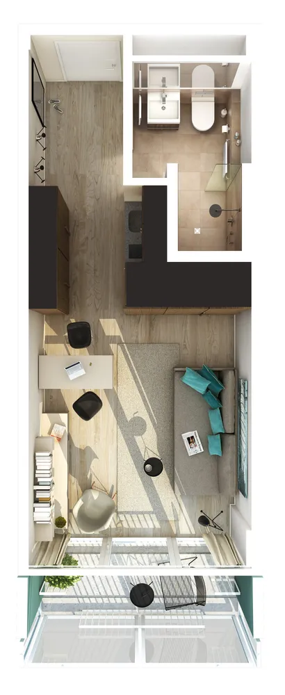 1 Zimmer Wohnung mit 25 m² in München – Bild 9