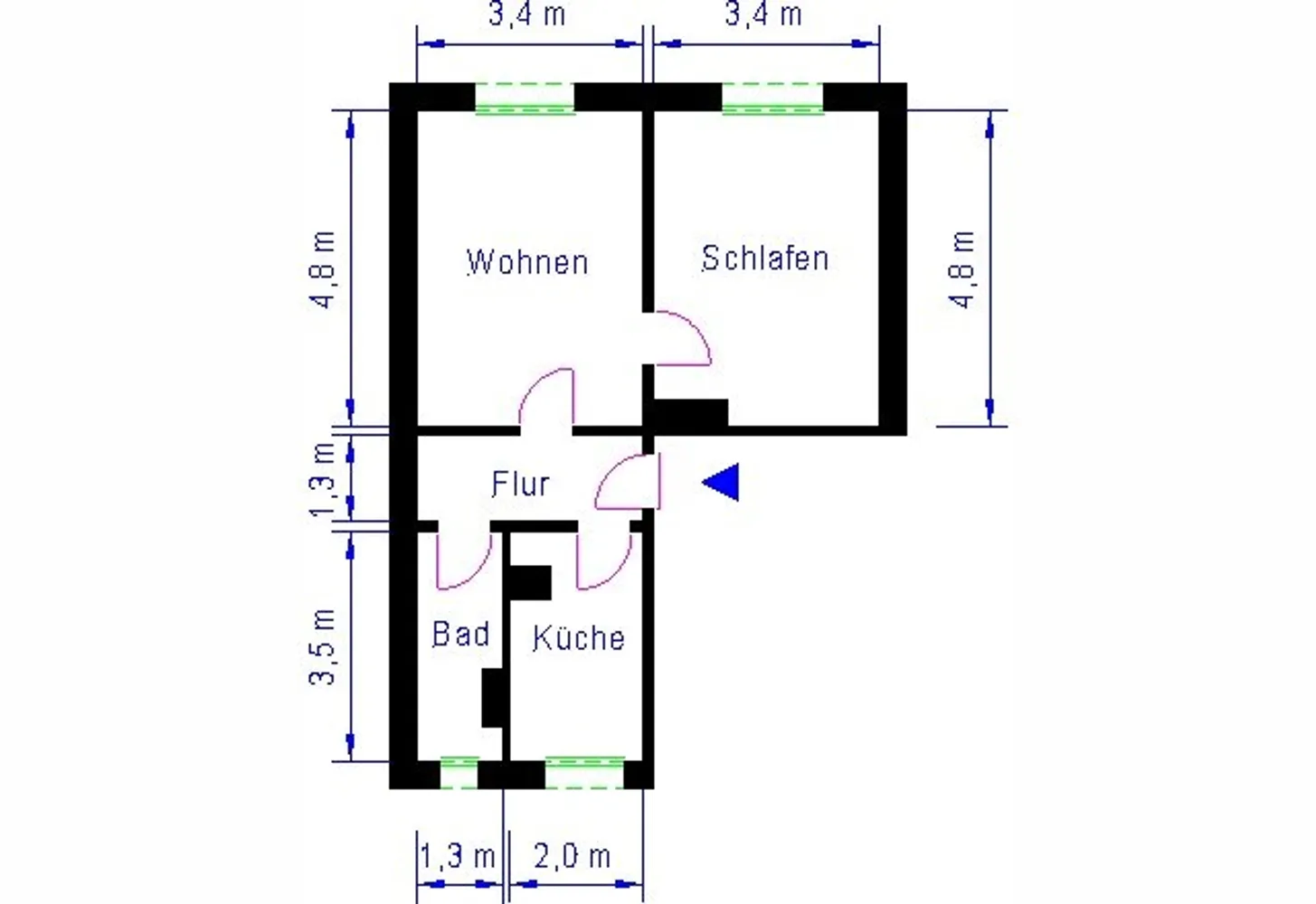2 Zimmer Wohnung mit 46 m² in Magdeburg – Bild 3