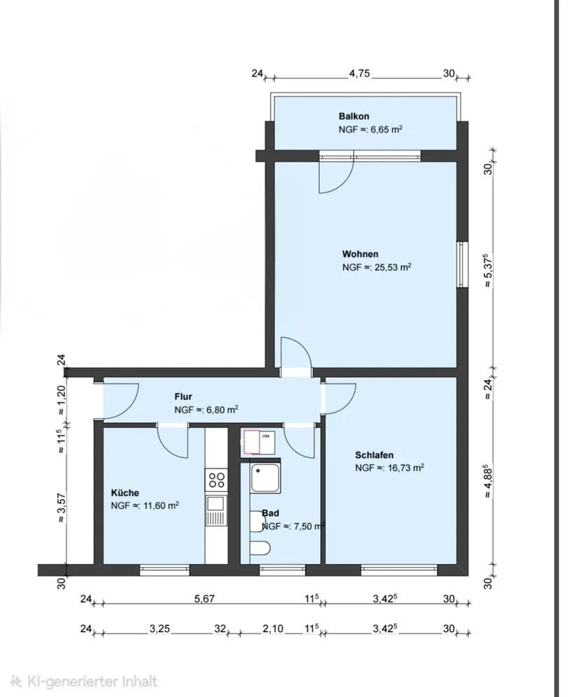 2 Zimmer Wohnung mit 68 m² in Wiesbaden – Bild 7