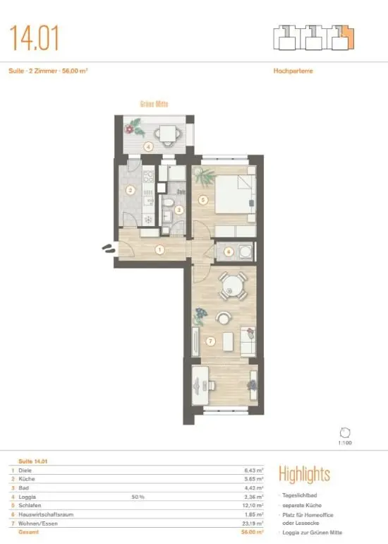 2 Zimmer Wohnung mit 56 m² in Falkensee – Bild 10