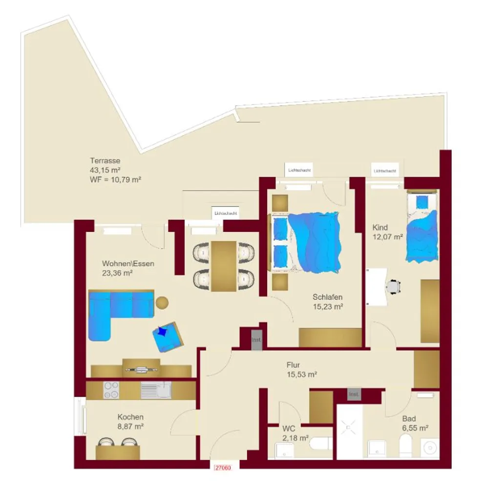 3 Zimmer Wohnung mit 95 m² in Ludwigshafen am Rhein – Bild 2