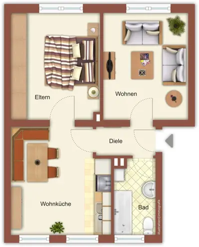 2 Zimmer Wohnung mit 49 m² in Mönchengladbach – Bild 1
