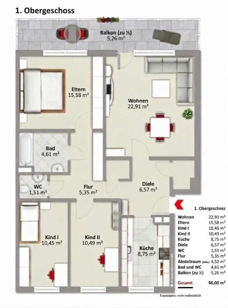 4 room apartment with 96 m² in Münster – Photo 2