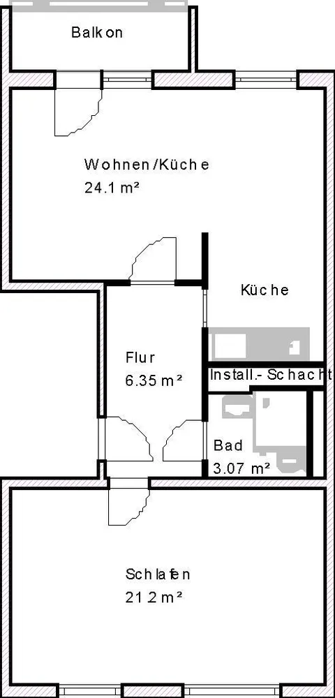 2 Zimmer Wohnung mit 57 m² in Magdeburg – Bild 2