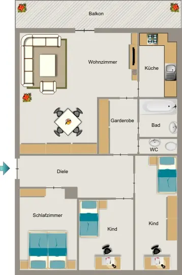 5 Zimmer Wohnung mit 94 m² in Essen – Bild 5