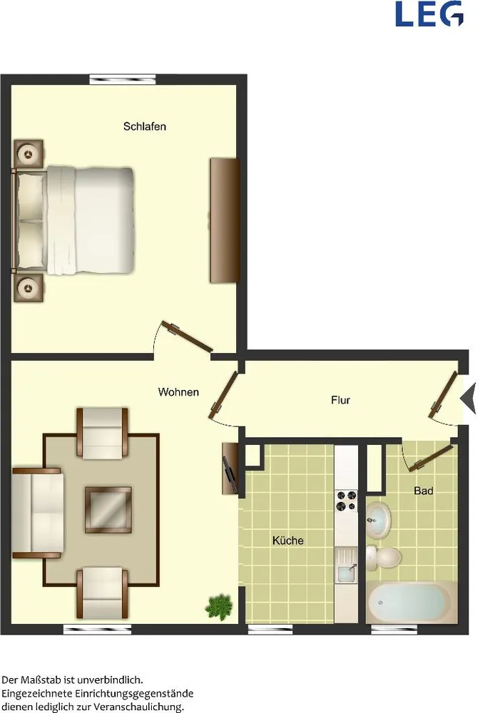 2 Zimmer Wohnung mit 41 m² in Hamm – Bild 2