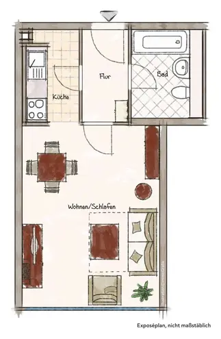 1 Zimmer Wohnung mit 33 m² in München – Bild 2