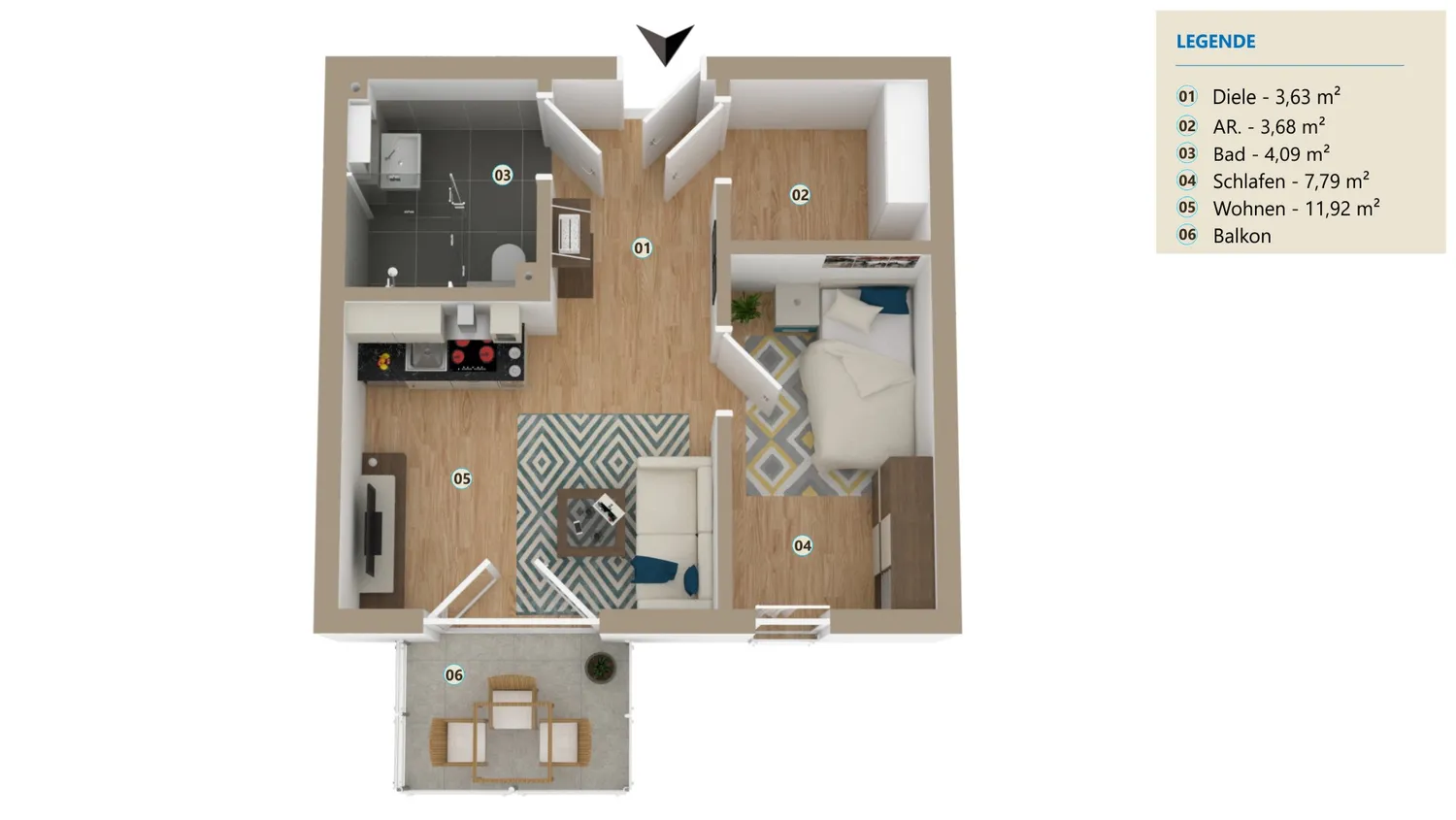 3 Zimmer Wohnung mit 33 m² in Lünen – Bild 5