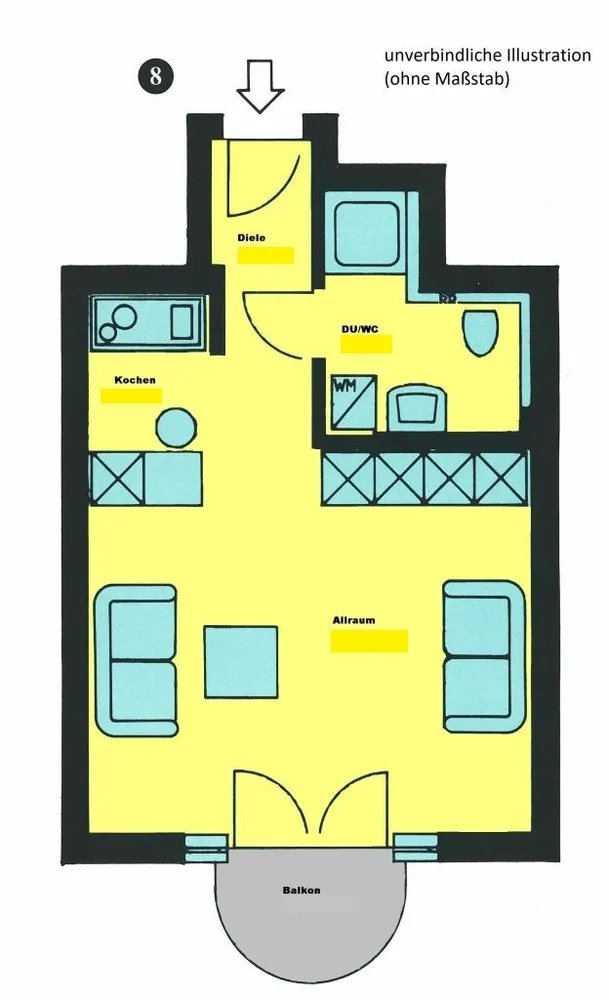 1 room apartment with 30 m² in Dresden – Photo 2