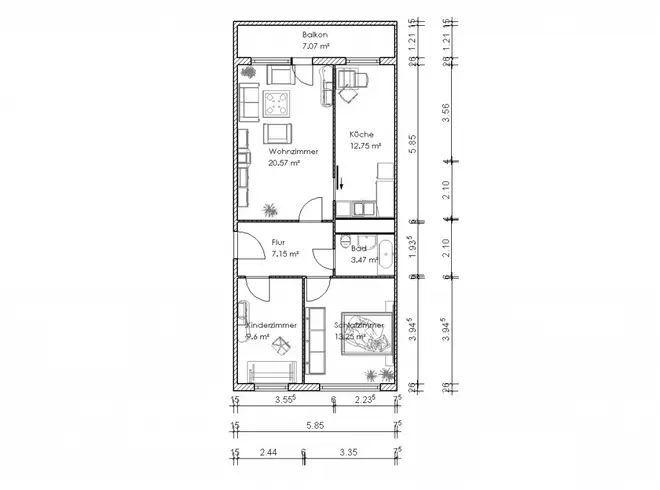 3 room apartment with 69 m² in Magdeburg – Photo 2