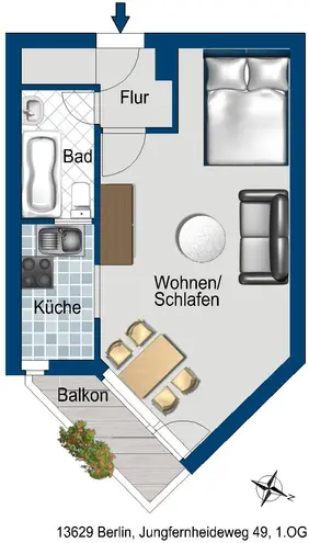 2 Zimmer Wohnung mit 32 m² in Berlin – Bild 3
