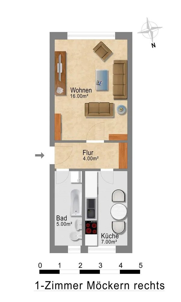 1 Zimmer Wohnung mit 31 m² in Leipzig – Bild 7