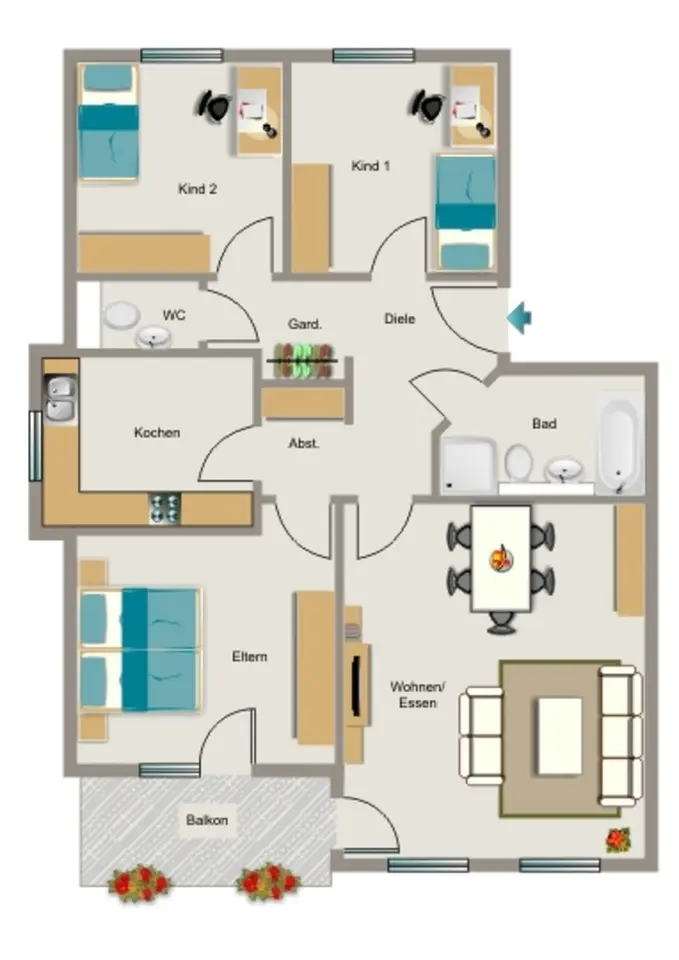 5 Zimmer Wohnung mit 92 m² in Dinslaken – Bild 5