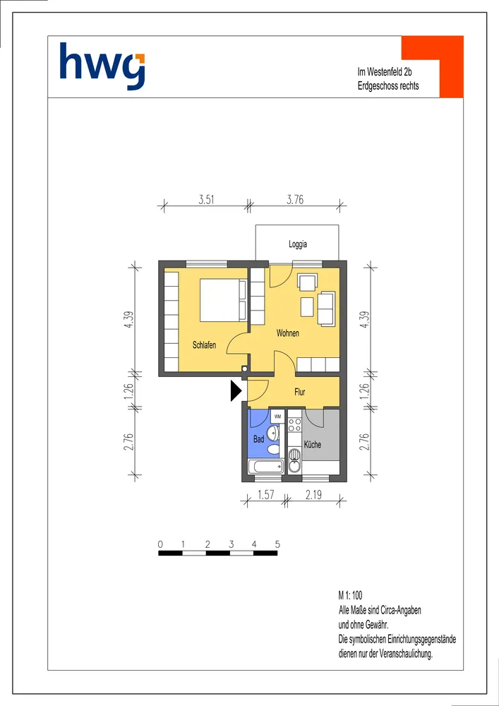 2 Zimmer Wohnung mit 46 m² in Hattingen – Bild 2