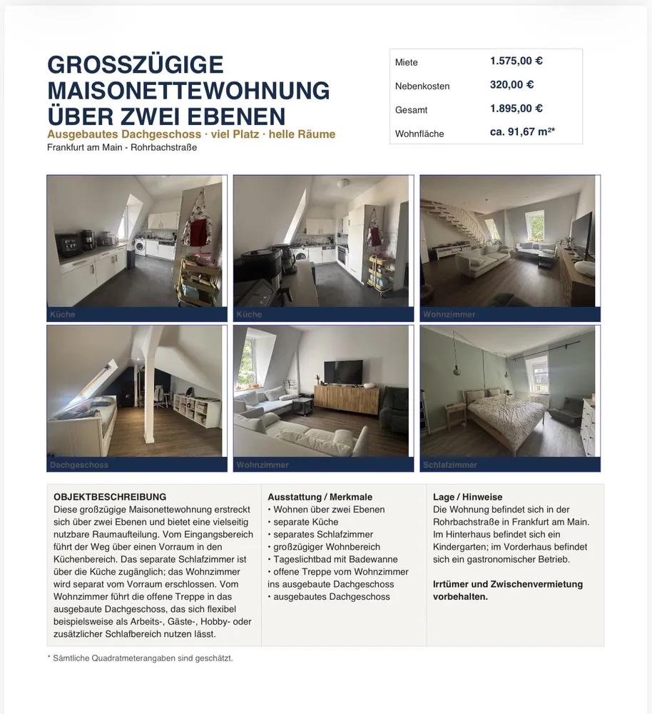 3 Zimmer Wohnung mit 91 m² in Frankfurt am Main – Bild 1
