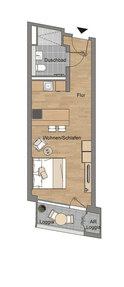 1 room apartment with 35 m² in Hanover – Photo 5