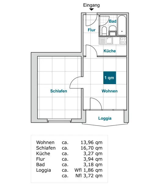 2 Zimmer Wohnung mit 43 m² in Dresden – Bild 6