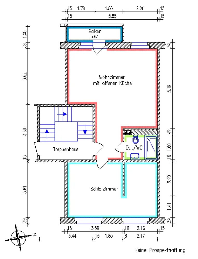 2 room apartment with 58 m² in Chemnitz – Photo 1