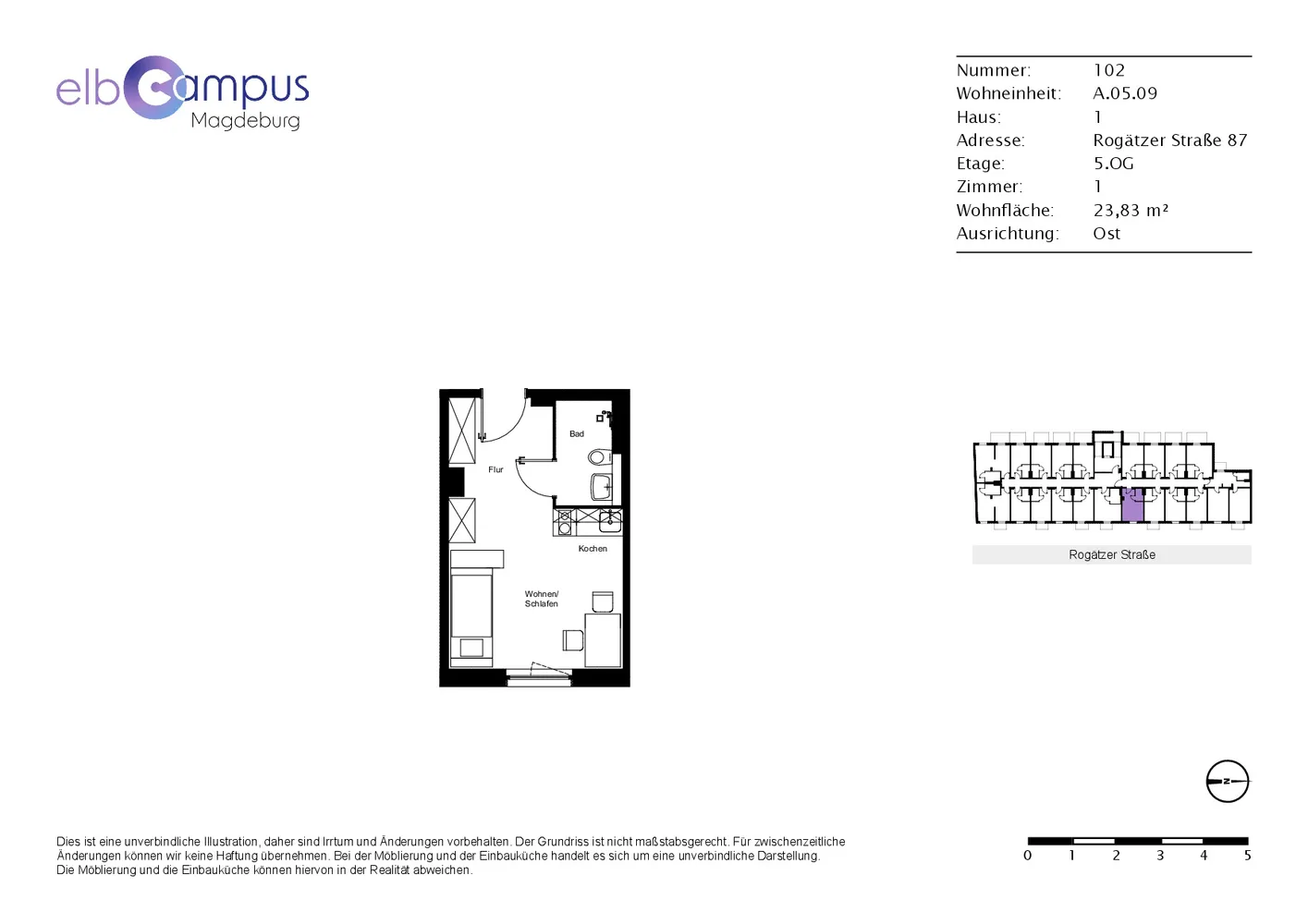 1 room apartment with 24 m² in Magdeburg – Photo 10