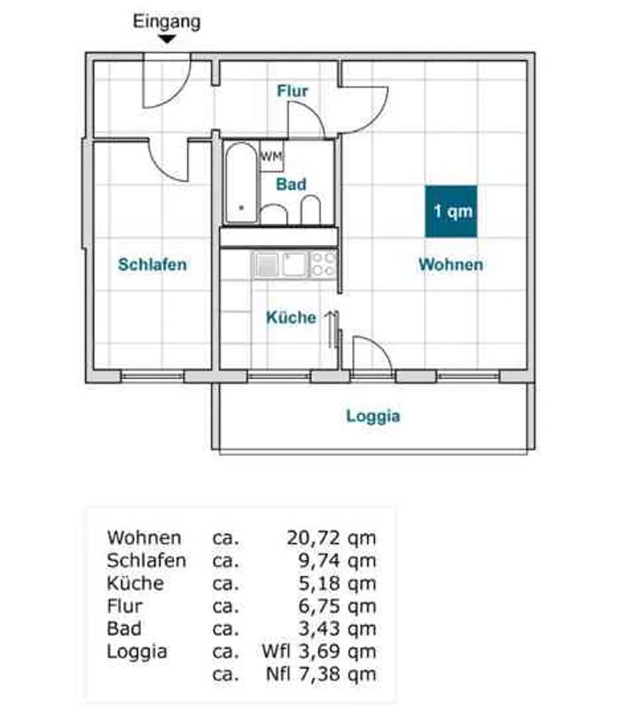 2 Zimmer Wohnung mit 50 m² in Dresden – Bild 2