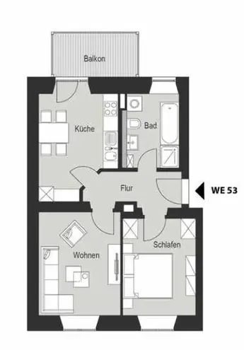 2 room apartment with 52 m² in Chemnitz – Photo 4
